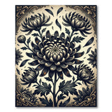 Ornate Chrysanthemum Floral Area Rug