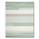 Teal Green Horizontal Striped Area Rug
