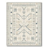 Cream Heritage Tribal Area Rug with Navy Patterns