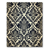 Floral Vintage Elegant Black Damask Area Rug
