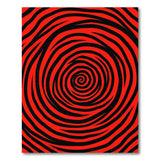 Hypnotic Red Black Spiral Area Rug