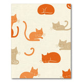 Orange Cat Cartoon Washable Area Rug