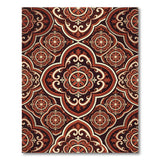 Rich Red Floral Medallion Composition Rug