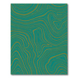Teal Gold Contour Wave Abstract Area Rug