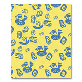 Vibrant Blue Abstract Geometric Yellow Area Rug