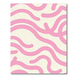Pink Squiggly Waves Abstract Area Rug