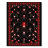 Spooky Red Spider Web Halloween Area Rug