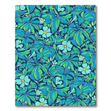 Teal Leaf and Daisy Floral Area Rug