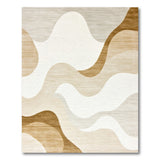 Beige Neutral Wave Abstract Area Rug
