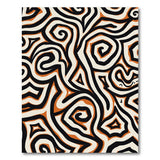 Abstract Swirl Area Rug in Black, Orange Cream