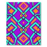 Vibrant Purple Teal Geometric Diamond Area Rug