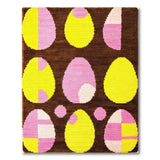 Playful Egg Tufted Area Rug in Yellow Pink Brown