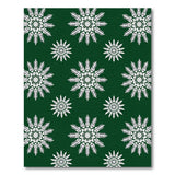 Forest Green Snowflake Geometric Area Rug