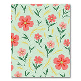 Pink Cosmos Floral Area Rug on Mint Green
