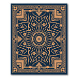 Ornate Navy Gold Mandala Persian Rug