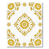 Golden Sunflower Floral Mandala Area Rug