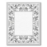 Grey Elegant Grey Floral Border Area Rug