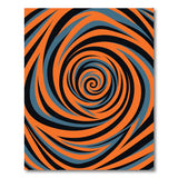 Hypnotic Orange Teal Spiral Area Rug