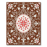 Vintage Floral Medallion Brown Area Rug