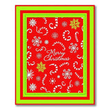 Merry Christmas Candy Cane Snowflakes Area Rug