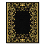 Elegant Black Area Rug with Gold Ornate Border