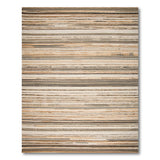 ODIKA Washable Neutral Striped Area Rug - Low Pile Non-Slip Rug for Living Room