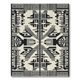Black and White Bold Black White Geometric Woven Area Rug