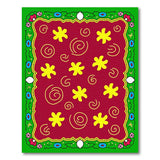 Vibrant Yellow Starflower Multi-Color Area Rug
