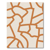 Abstract Geometric Outline Area Rug in Beige Orange