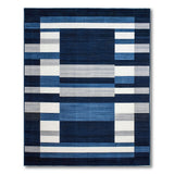 Geometric Modern Navy Blue Geometric Abstract Area Rug