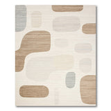 Beige and Neutral Abstract Organic Shapes Beige Area Rug
