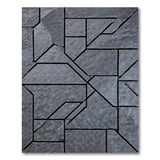 ODIKA Modern Geometric Slate Gray Washable Area Rug - Low Pile Non-Slip Indoor Rug