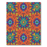 Boho Chic Multi-color and Patterns Vibrant Orange Mandala Boho Area Rug