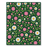 Pink White Daisy Meadow Area Rug