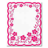 Pink Cherry Blossom Scalloped Border Area Rug