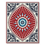 Ornate Red Star Medallion Persian Rug