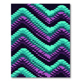 Teal Purple Pixel Wave Geometric Area Rug