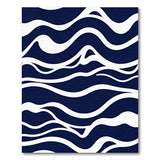 Navy Blue Wavy Coastal Area Rug