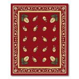 Red Acorn Oak Leaf Persian Area Rug