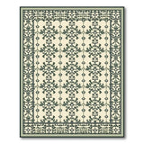 Ivory Green Floral Persian Area Rug