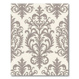 Elegant Grey Damask Ornate Area Rug