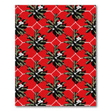Bold Red Holly Leaf Geometric Rug