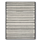Crisp Black White Horizontal Stripe Area Rug