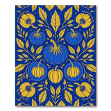 Golden Pumpkin Harvest Navy Blue Area Rug