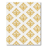 Floral Vintage Gold and Silver Elegant Gold Damask Floral Area Rug