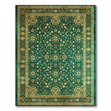 Emerald Green Traditional Persian Green Area Rug