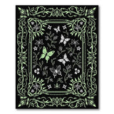 Vintage Floral Butterfly Area Rug