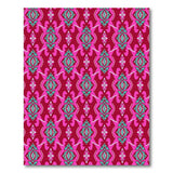 Vibrant Pink Teal Geometric Diamond Area Rug