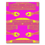 Hot Pink Pixelated Fish Geometric Area Rug