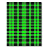 Rustic Farmhouse Vibrant Green Black Plaid Area Rug